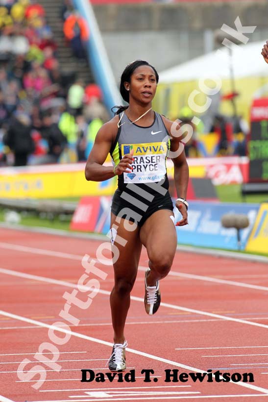 Shelly-Ann Fraser-Pryce in 100 metres heats, 2012 Samsung Diamond League, Crystal Palace, London.